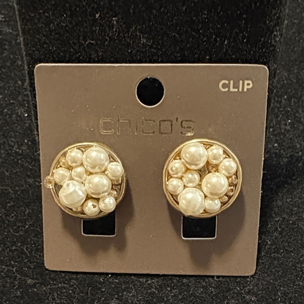 Gold Pearl Cluster Clip-On Earrings - Chico’s